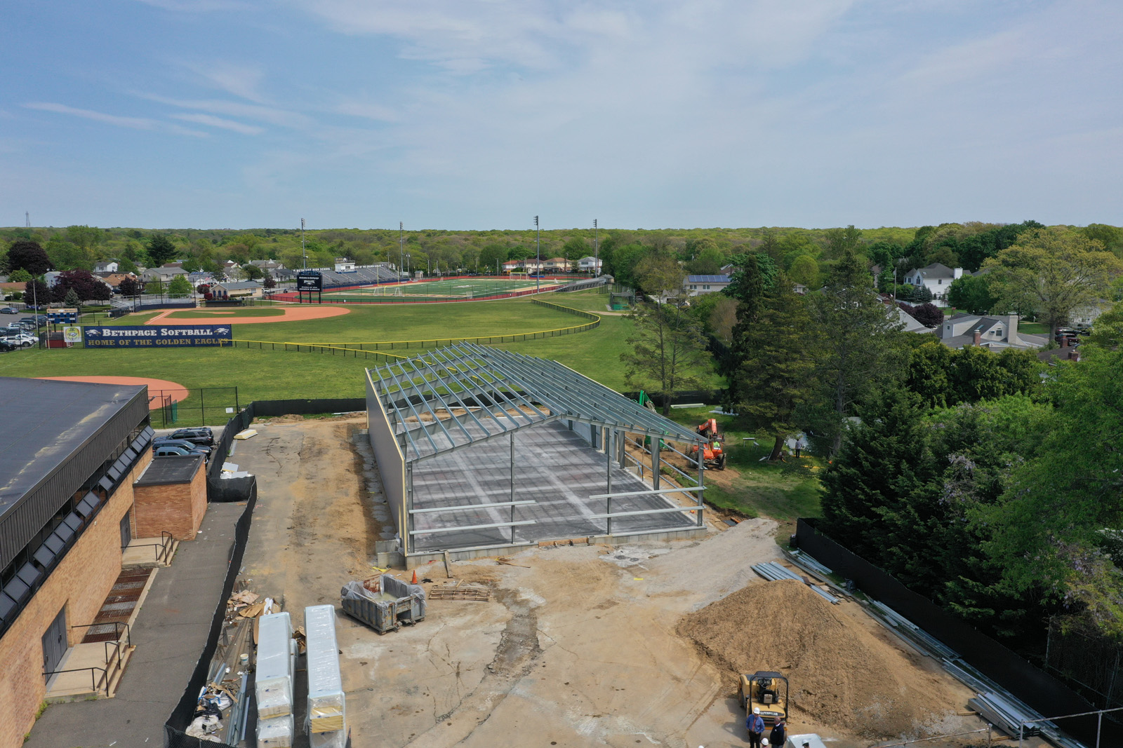 Construction continues at Bethpage High School Field House BBS Arch