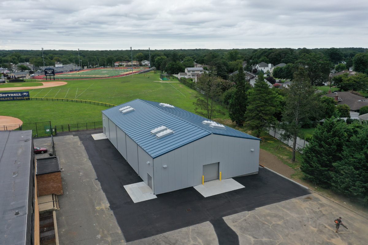 Construction Complete at Bethpage High School Field House BBS Arch